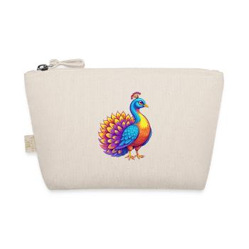 Peacock Colorful Kawaii Cartoon Character Bird - Organic Pouch - nature - Front