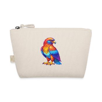 Hawk Colorful Kawaii Cartoon Character Bird - Organic Pouch - nature - Front