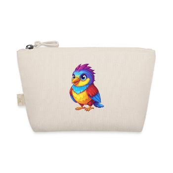 Cuckoo Colorful Kawaii Cartoon Character Bird - Organic Pouch - nature - Front