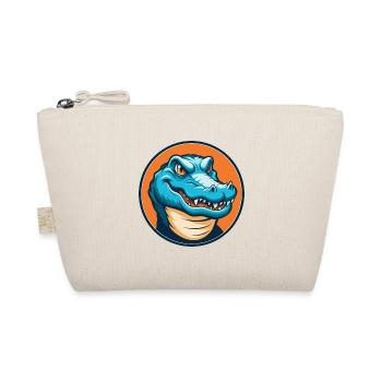 Alligator Cute Kawaii Cartoon Animal Pet Logo - Organic Pouch - nature - Front