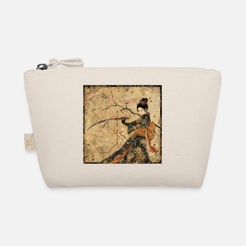 Japanese, Samurai, Cherry Blossom, Art, Ukiyo-E, s Organic Pouch