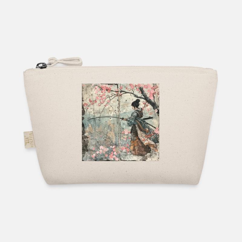 Japanese, Samurai, Cherry Blossom, Art, Ukiyo-E, s Organic Pouch
