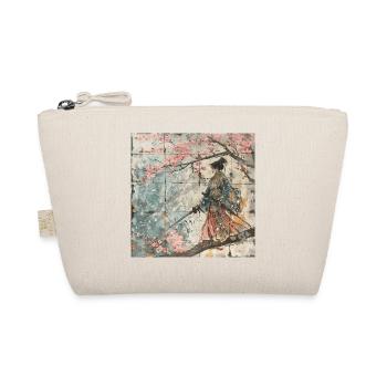 Japanese, Samurai, Cherry Blossom, Art, Ukiyo-E - Organic Pouch - nature - Front
