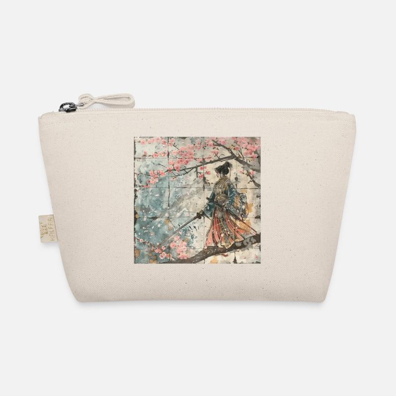 Japanisch, Samurai, Kirschblüte, Kunst, Ukiyo-E - Bio-Täschchen - Natur