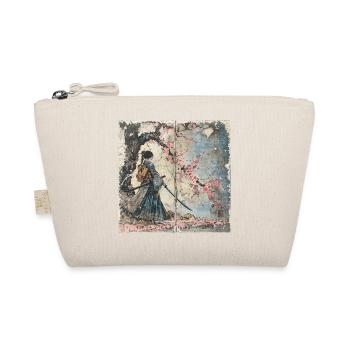 Japanese, Samurai, Cherry Blossom, Art, Ukiyo-E - Organic Pouch - nature - Front