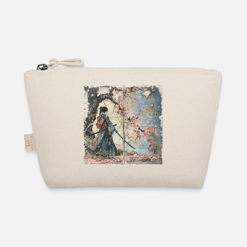 Japanese, Samurai, Cherry Blossom, Art, Ukiyo-E Organic Pouch