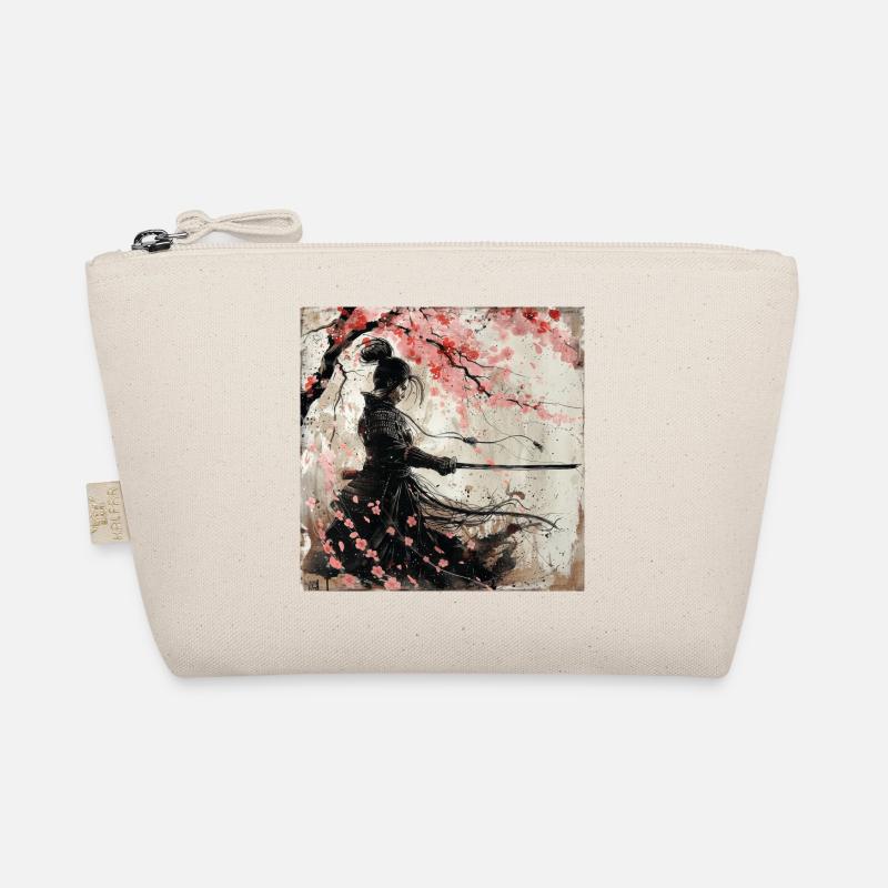 Japanese, Samurai, Cherry Blossom, Art, Ukiyo-E Organic Pouch