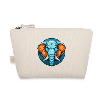Elephant Cute Kawaii Cartoon Animal Pet Logo - Organic Pouch - nature - Front