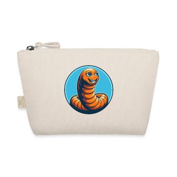 Earthworm Cute Kawaii Cartoon Animal Pet Logo - Organic Pouch - nature - Front