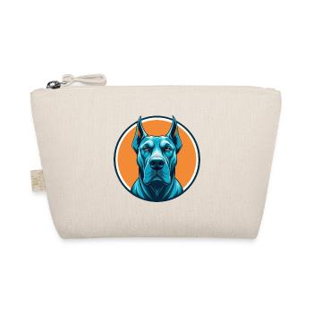 Deutsche Dogge Hund Niedlich Kawaii Cartoon Tier Haustier Logo - Bio-Täschchen - Natur - Vorne