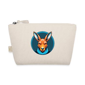 Kangaroo Cute Kawaii Cartoon Animal Pet Logo - Organic Pouch - nature - Front