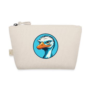 Ostrich Cute Funny Kawaii Cartoon Animal Pet Logo - Organic Pouch - nature - Front