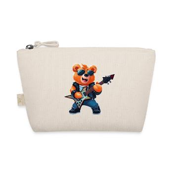Heavy Metal Teddy Bear Guitarist - Organic Pouch - nature - Front