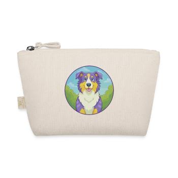 Australian Shepherd Dog Cute Kawaii Cartoon Animal - Organic Pouch - nature - Front