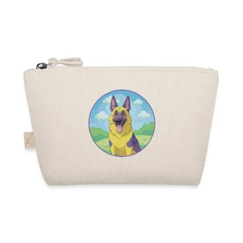 German Shepherd Dog Cute Kawaii Cartoon Animal Pet - Organic Pouch - nature - Front