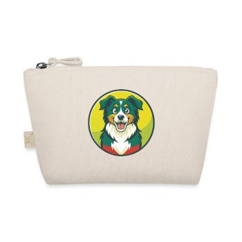 Australian Shepherd Dog Cute Kawaii Cartoon Animal - Organic Pouch - nature - Front