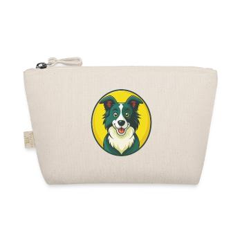 Border Collie Hund Niedliches Kawaii Cartoon Haustier Tier - Bio-Täschchen - Natur - Vorne