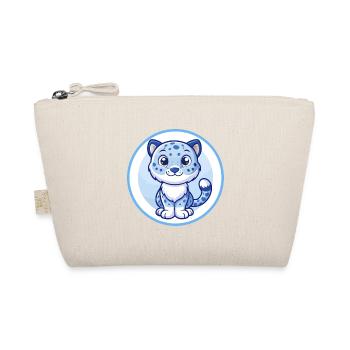 Amur Leopard Blue Kawaii Cartoon Character Clipart - Organic Pouch - nature - Front