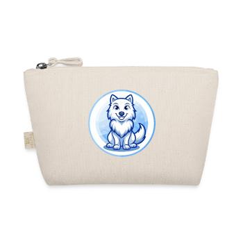 Arctic Wolf Blue Kawaii Cartoon Character Clipart - Organic Pouch - nature - Front
