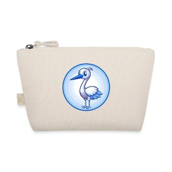 Crane Blue Kawaii Cartoon Character Clipart Pet - Organic Pouch - nature - Front