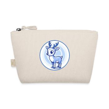 Deer Blue Kawaii Cartoon Character Clipart Pet - Organic Pouch - nature - Front