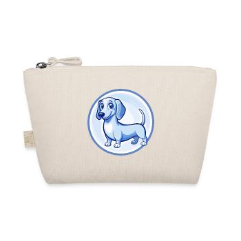Dackel Hund Blau Niedlich Kawaii Cartoon Clipart Haustier - Bio-Täschchen - Natur - Vorne