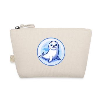 Seal Blue Kawaii Cartoon Character Clipart Pet - Organic Pouch - nature - Front