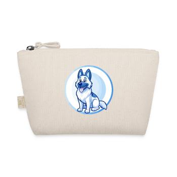 German Shepherd Dog Blue Kawaii Cartoon Character - Organic Pouch - nature - Front