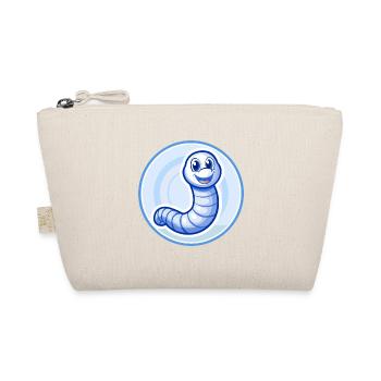 Earthworm Blue Kawaii Cartoon Character Clipart - Organic Pouch - nature - Front
