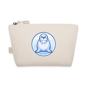 Walrus Blue Kawaii Cartoon Character Clipart Pet - Organic Pouch - nature - Front
