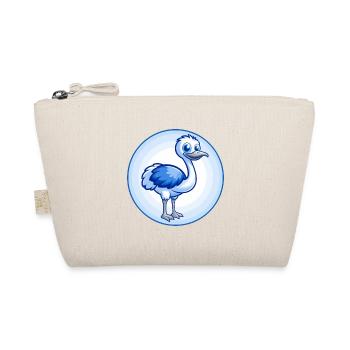 Ostrich Blue Kawaii Cartoon Character Clipart Pet - Organic Pouch - nature - Front