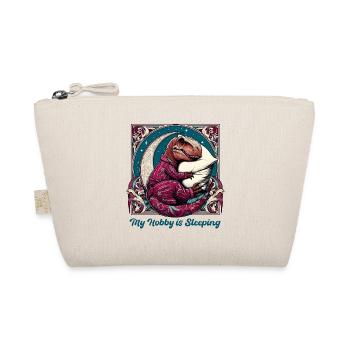 T-Rex Sleeping Hobby Gift - Organic Pouch - nature - Front