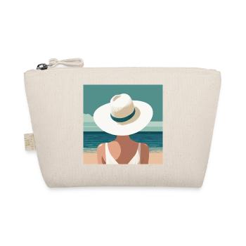 Woman with hat on the beach - Organic Pouch - nature - Front