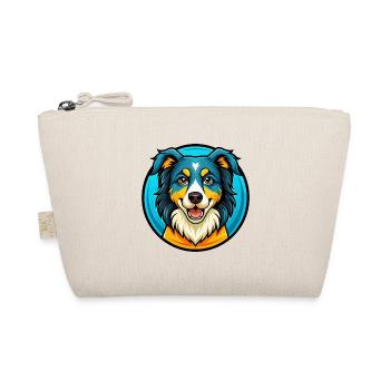Australian Shepherd Dog Colorful Kawaii Cartoon - Organic Pouch - nature - Front