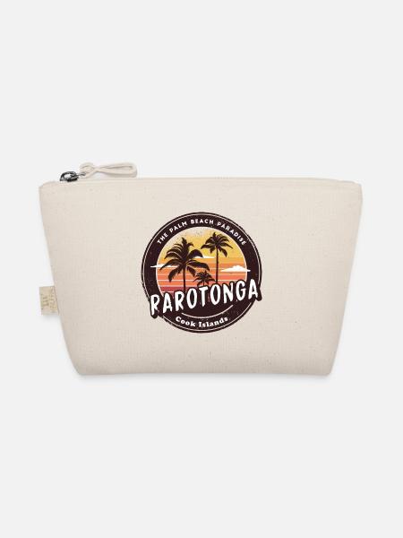 Parotonga Cook Islands vintage palm trees - Organic Pouch - nature - Front