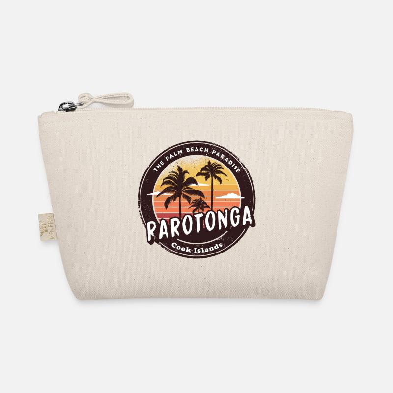 Parotonga Cook Islands Vintage Palmen - Bio-Täschchen - Natur