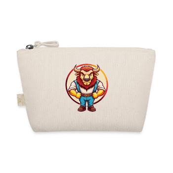 Bison Cute Funny Kawaii Cartoon Clipart Animal Pet - Organic Pouch - nature - Front