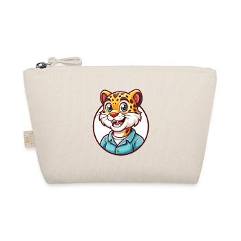 Amur Leopard Funny Kawaii Cartoon Clipart Animal - Organic Pouch - nature - Front