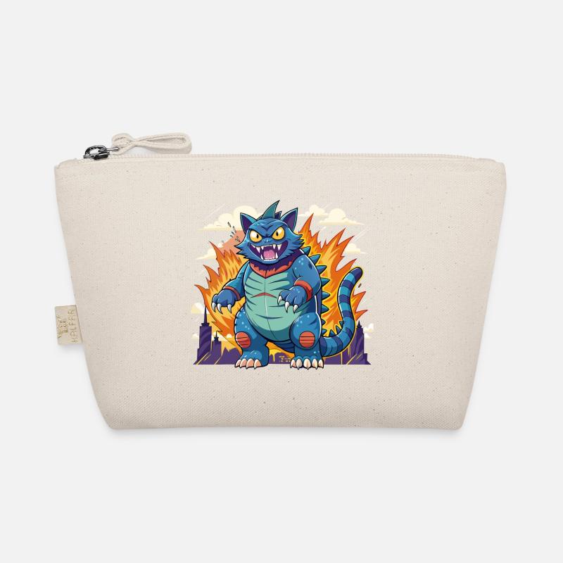 Catzilla cat dangerously standing on two legs Organic Pouch