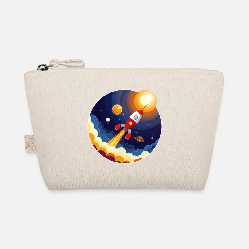 Colorful image of a rocket in space Organic Pouch