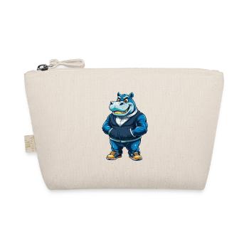 Hippo Cool Kawaii Cartoon Character Clipart - Organic Pouch - nature - Front
