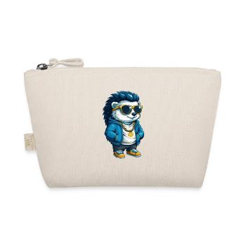 Cool Cartoon Hedgehog with Sunglasses Hip Hop - Organic Pouch - nature - Front