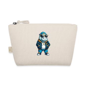 Hippo Cool Cartoon Character Kawaii Clipart - Organic Pouch - nature - Front