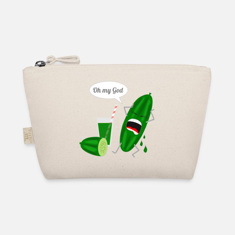 Humorvolles Gurkendesign mit Schrei - Bio-Täschchen - Natur