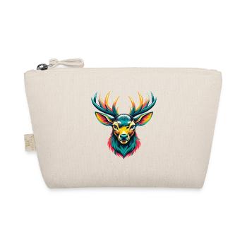 Deer Cute Kawaii Cartoon Clipart Animal Face - Organic Pouch - nature - Front