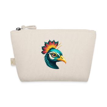 Peacock Cute Kawaii Cartoon Clipart Animal Face - Organic Pouch - nature - Front