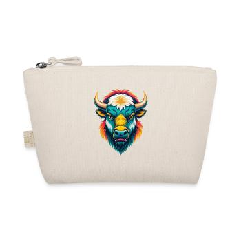 Bison Cute Kawaii Cartoon Clipart Animal Face - Organic Pouch - nature - Front