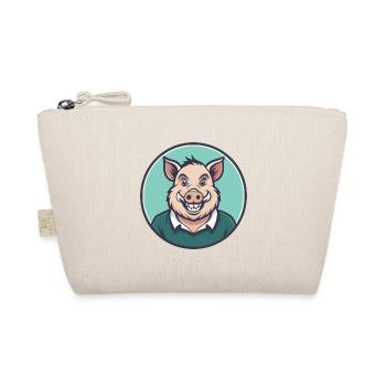 Boar Kawaii Cartoon Character Animal Pet Face - Organic Pouch - nature - Front