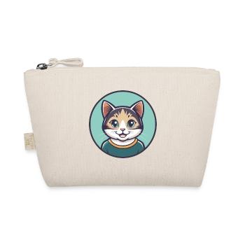 Cat Kawaii Cartoon Character Animal Pet Face - Organic Pouch - nature - Front