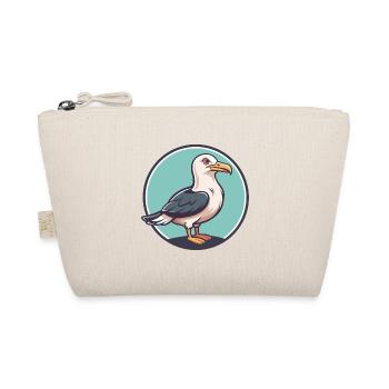 Seagull Kawaii Cartoon Character Animal Pet Face - Organic Pouch - nature - Front